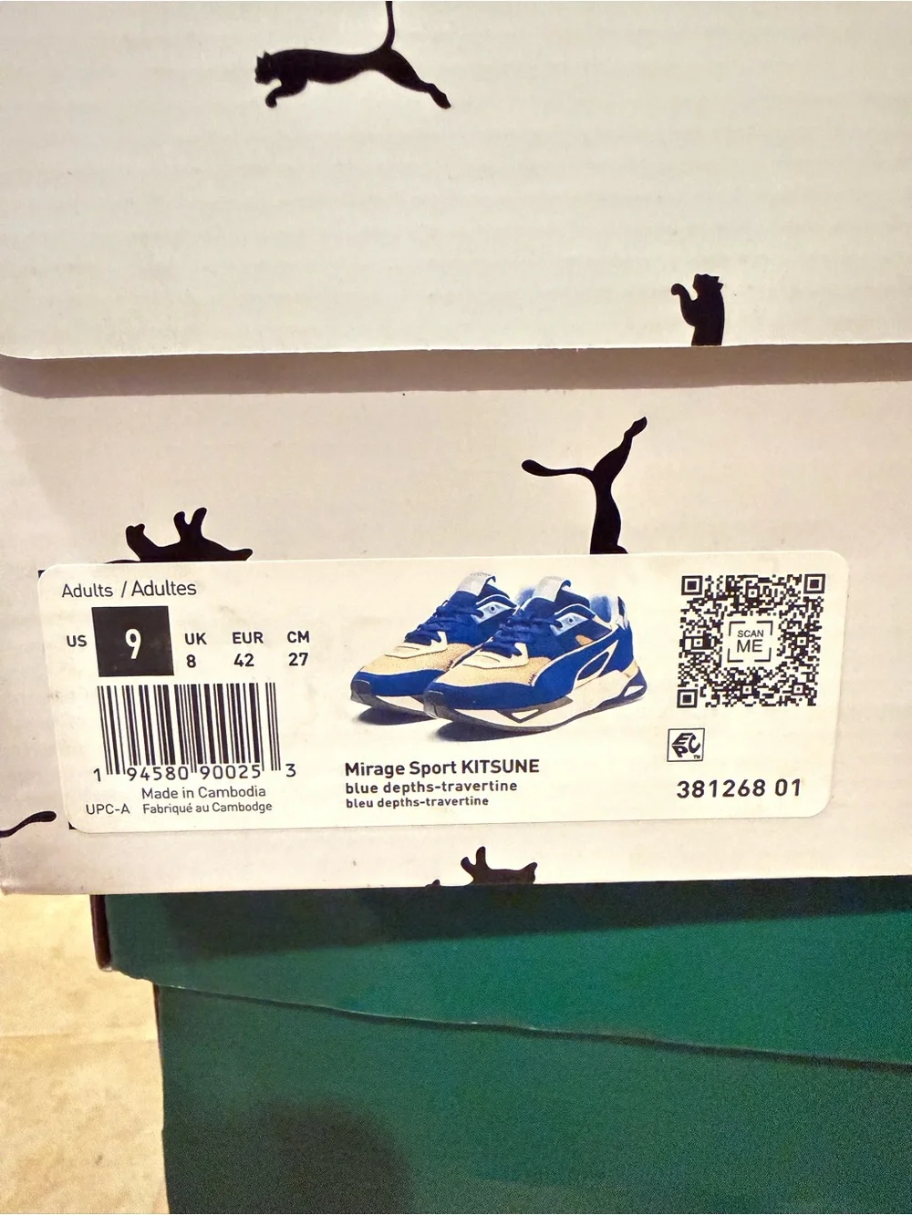 Puma Men’s Blue and Beige Mirage Sport Kitsune (Men’s 9)